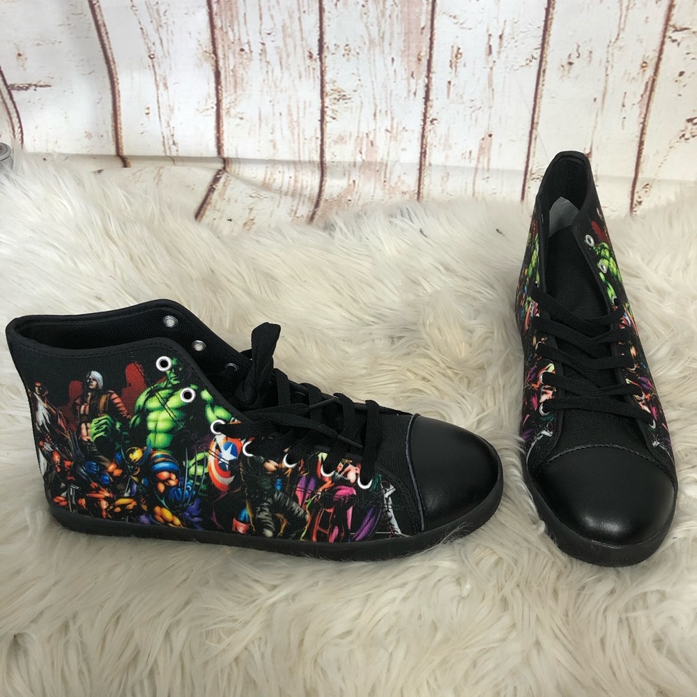 Custom Marvel comics casual high top sneakers